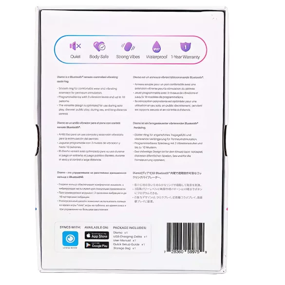 LOVENSE Diamo - vibračný erekčný krúžok - smart - čierny