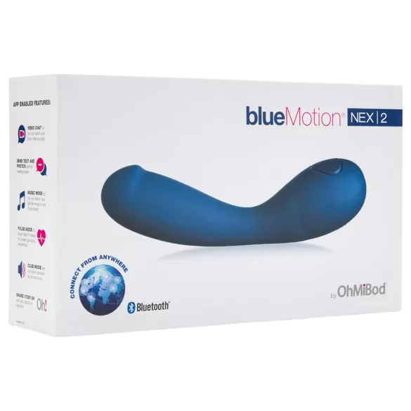 OhMiBod Bluemotion Nex 2 - aplikáciou ovládaný vibrátor na bod G (modrý)