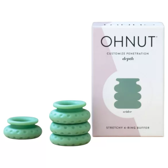 Ohnut - erekčný krúžok na kontrolu hĺbky - 4 diely - zelený