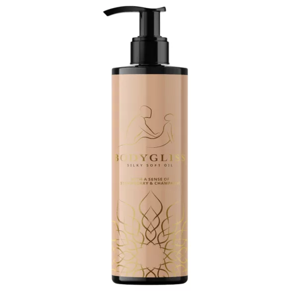 Bodygliss - masážny olej a lubrikant - jahoda - 150ml