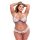 Baci Plus Size - kvetinová čipkovaná podprsenka set (biela)