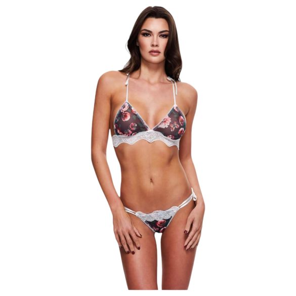 Baci - kvetinový čipkový set podprsenky - M/L