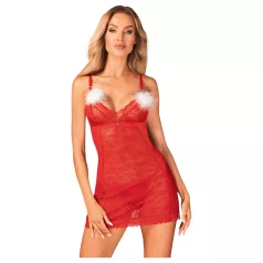 Obsessive Claussica - babydoll & tangá (červená)