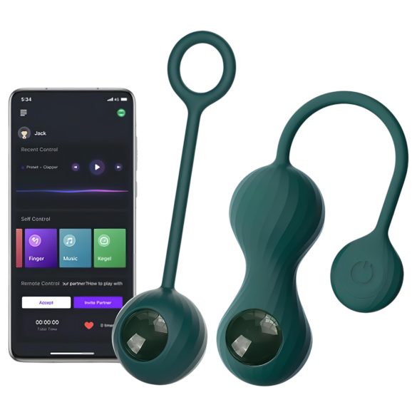 Magic Motion Crystal Duo - smart venušiny guľôčky set - (zelené)
