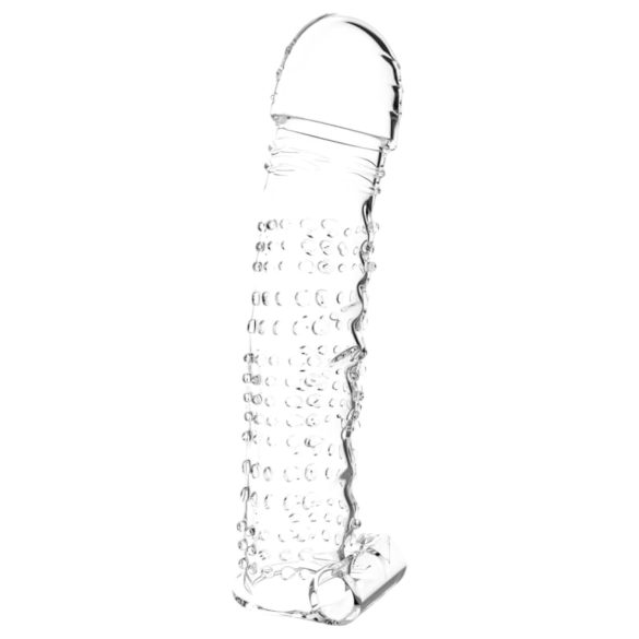 Lonely - vibračný návlek na penis s hrotmi - priehľadný