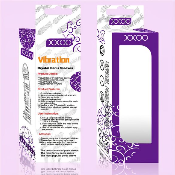 Lonely - vibračný návlek na penis s hrotmi - priehľadný