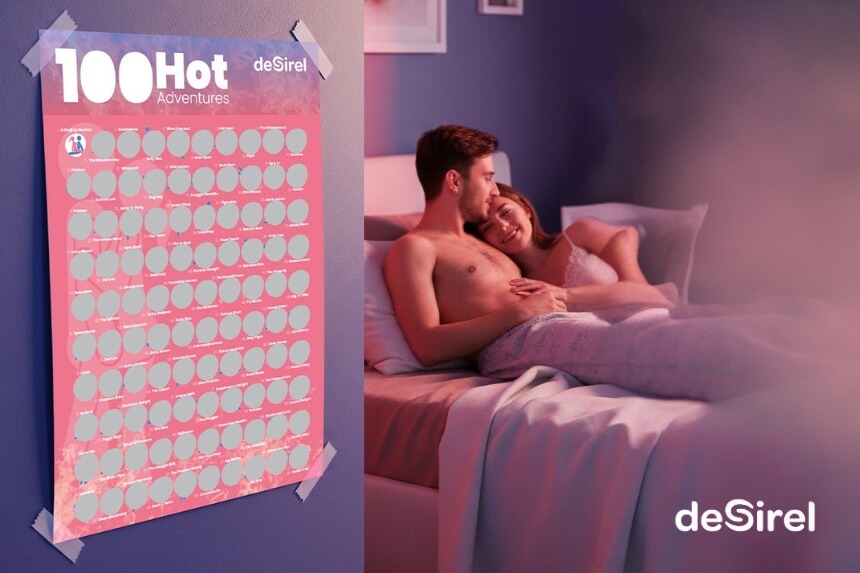 Desirel - 100 Sex Pozícií Stierací Plagát pre páry | Sexshop Desirel.sk