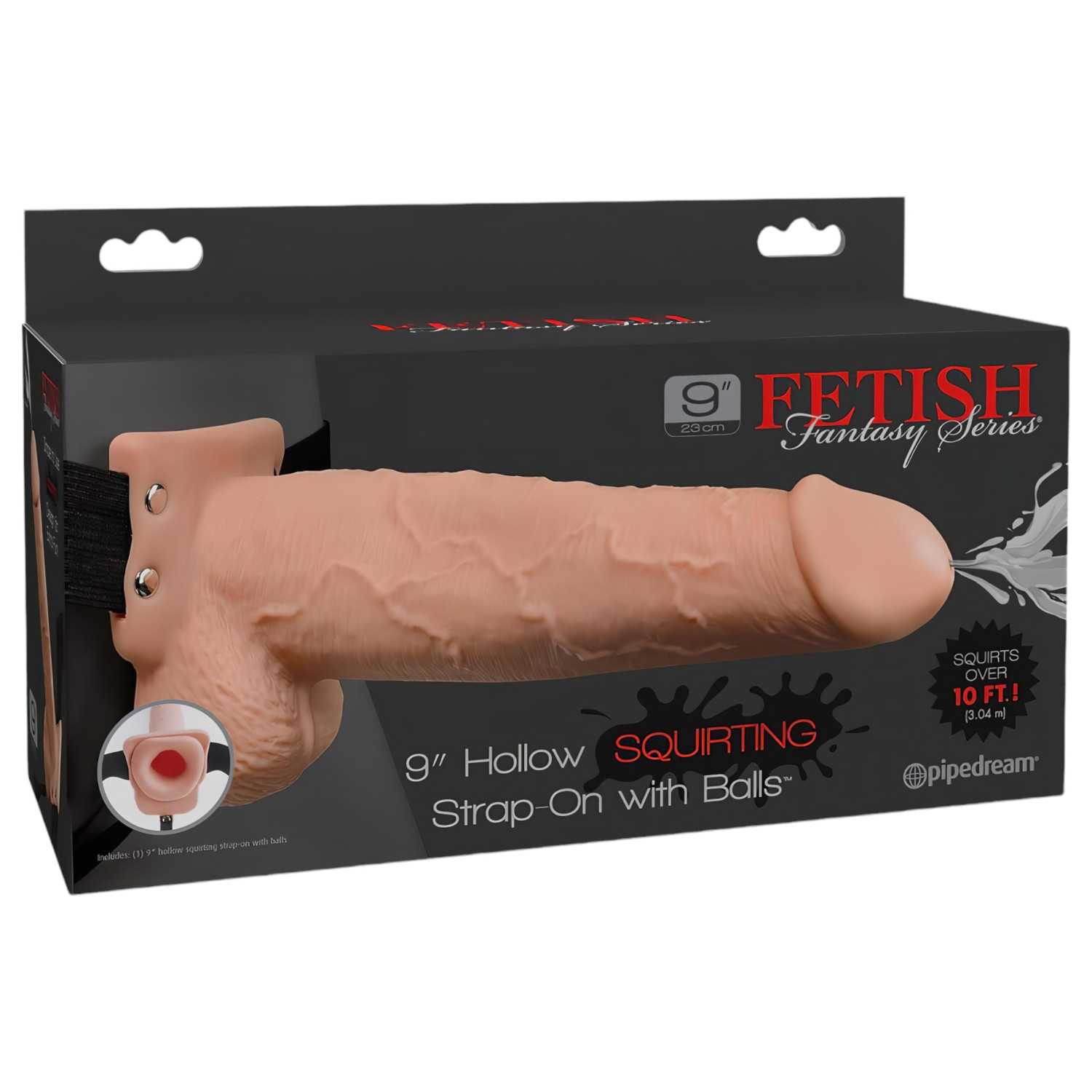 Fetish Strap-On 9 - dutý striekajúci pripínací dildo (naturálny)