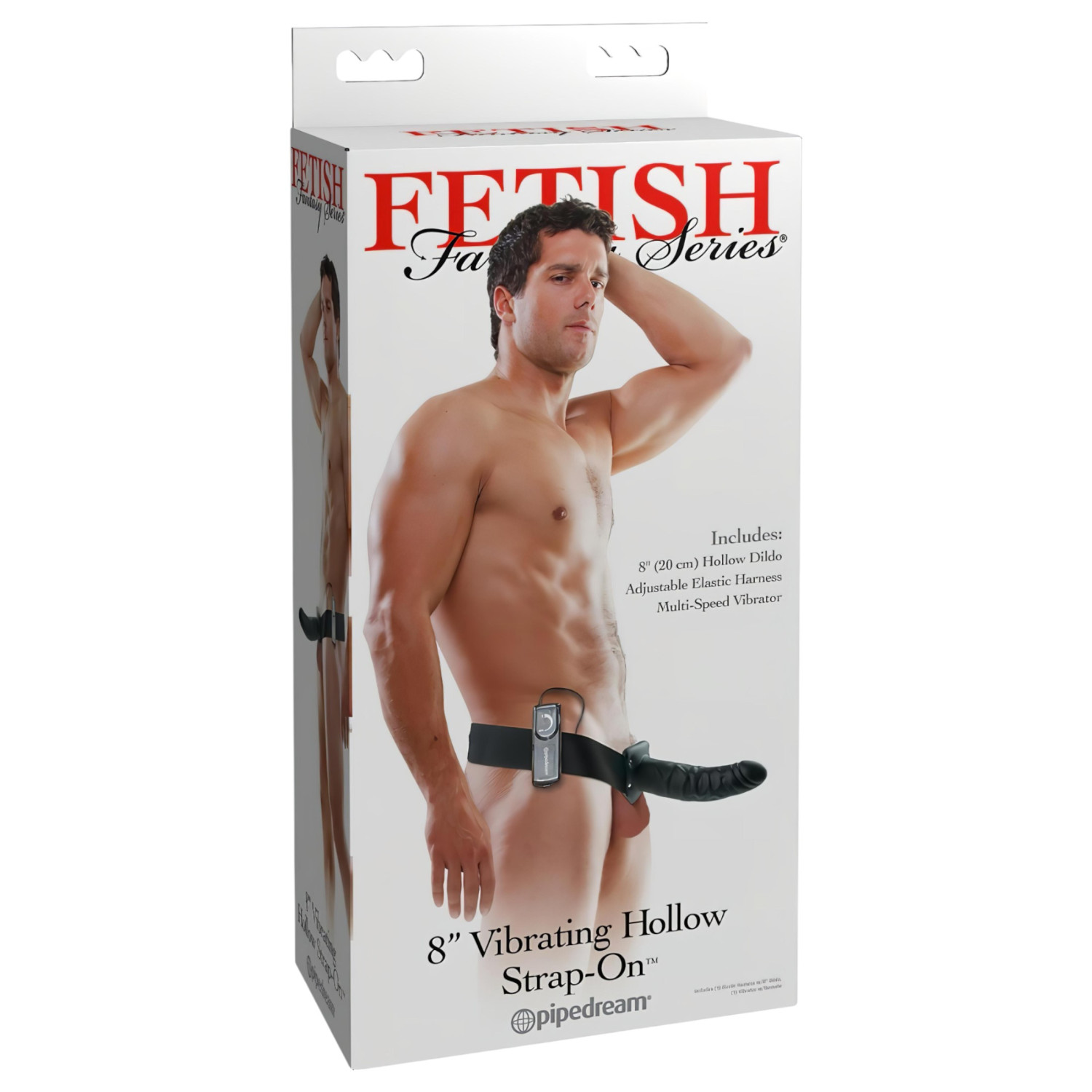 Fetish Strap-On 8 - nasadzovací, dutý vibrátor (čierny)