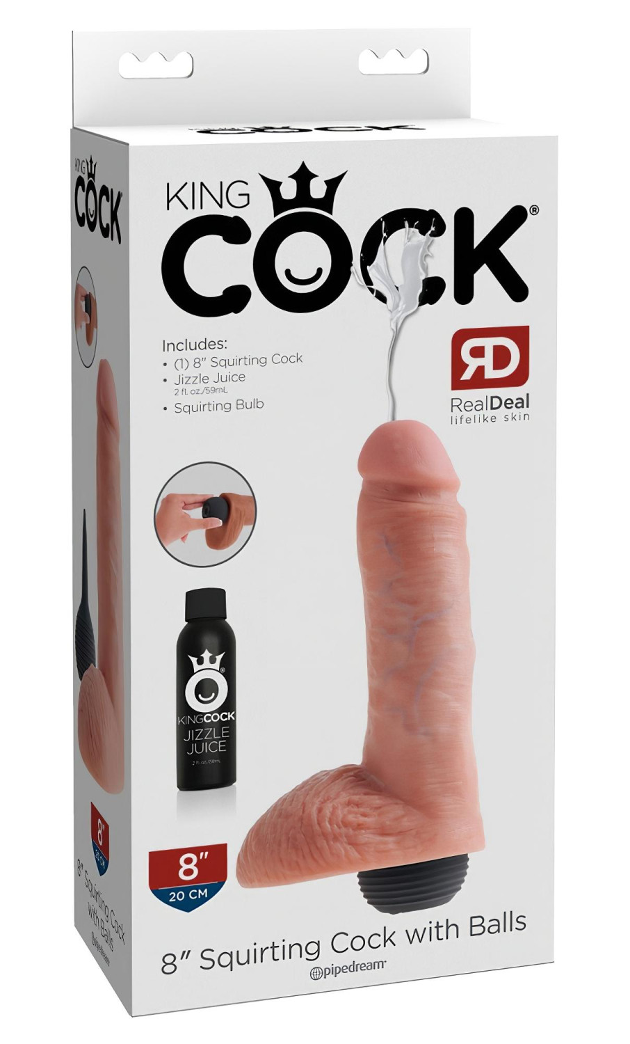 King Cock 8 – realistický striekajúci dildo (20cm) - naturálny