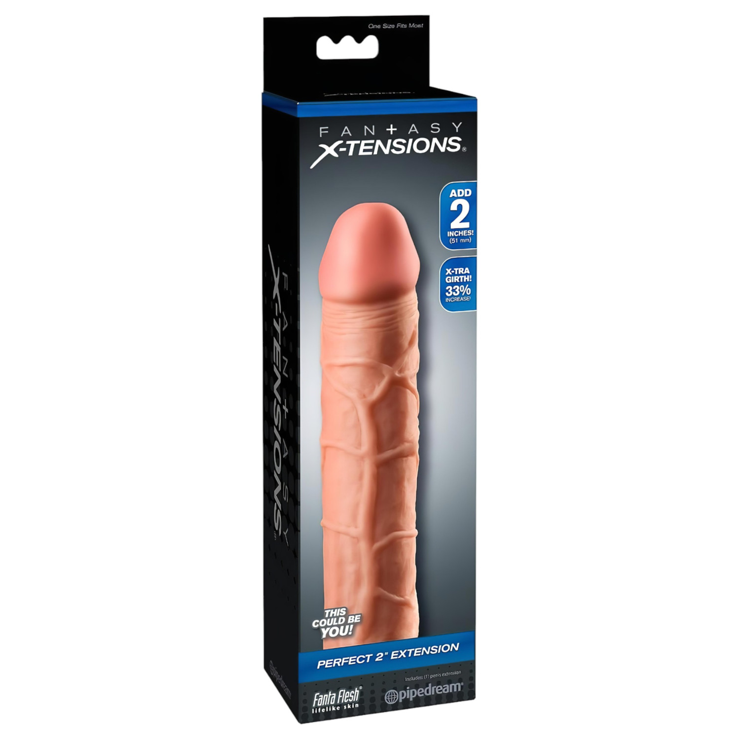 X-TENSION Perfect 2 - realistický návlek na penis (20,3 cm) - prírodný