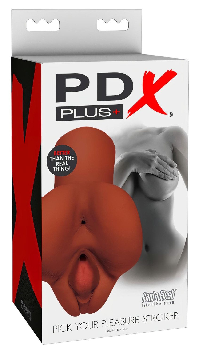 PDX Pick Your Pleasure - 2v1 realistický masturbátor (hnedý)