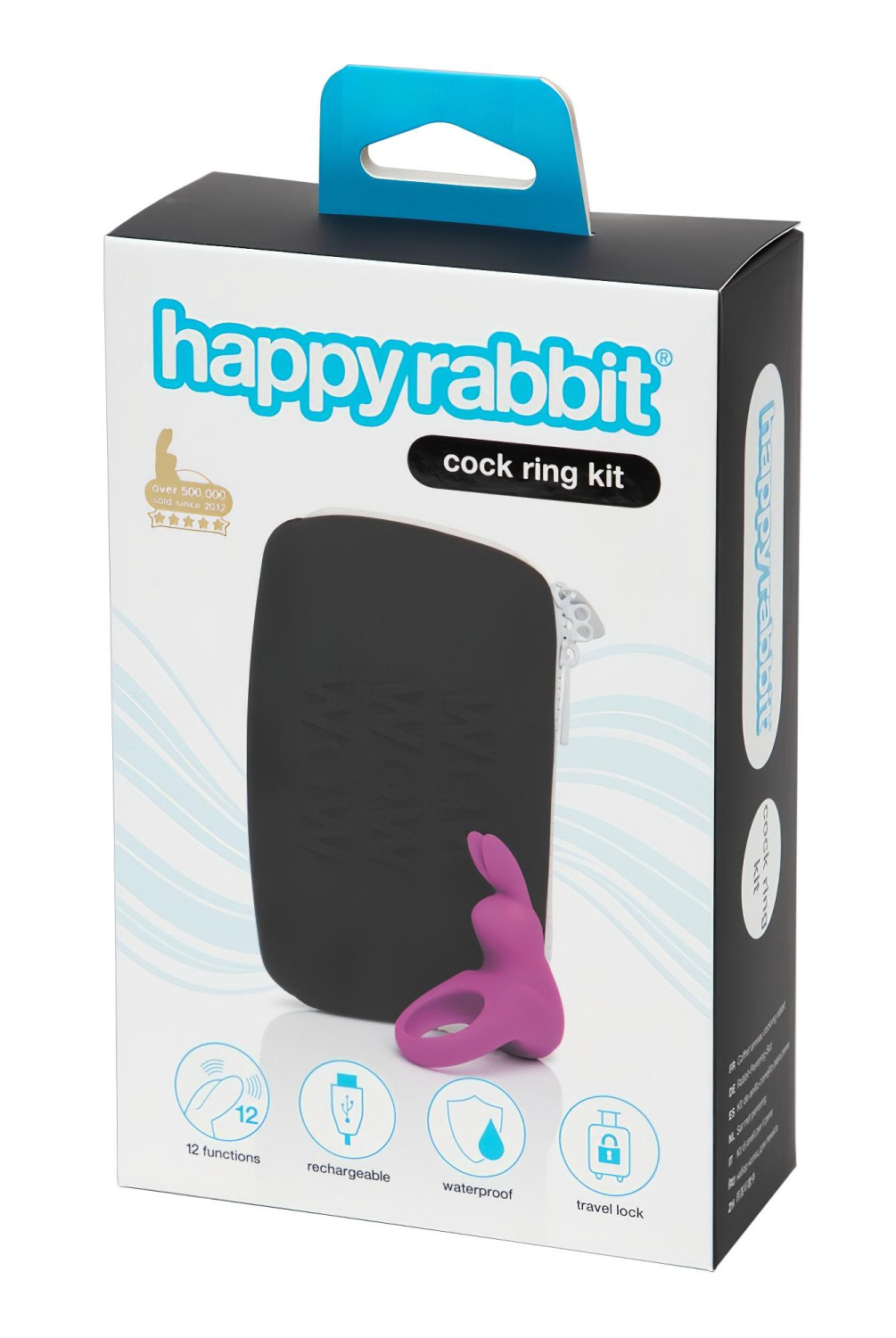 Happyrabbit Cock Kit - vibračný krúžok na penis s púzdrom (fialový)