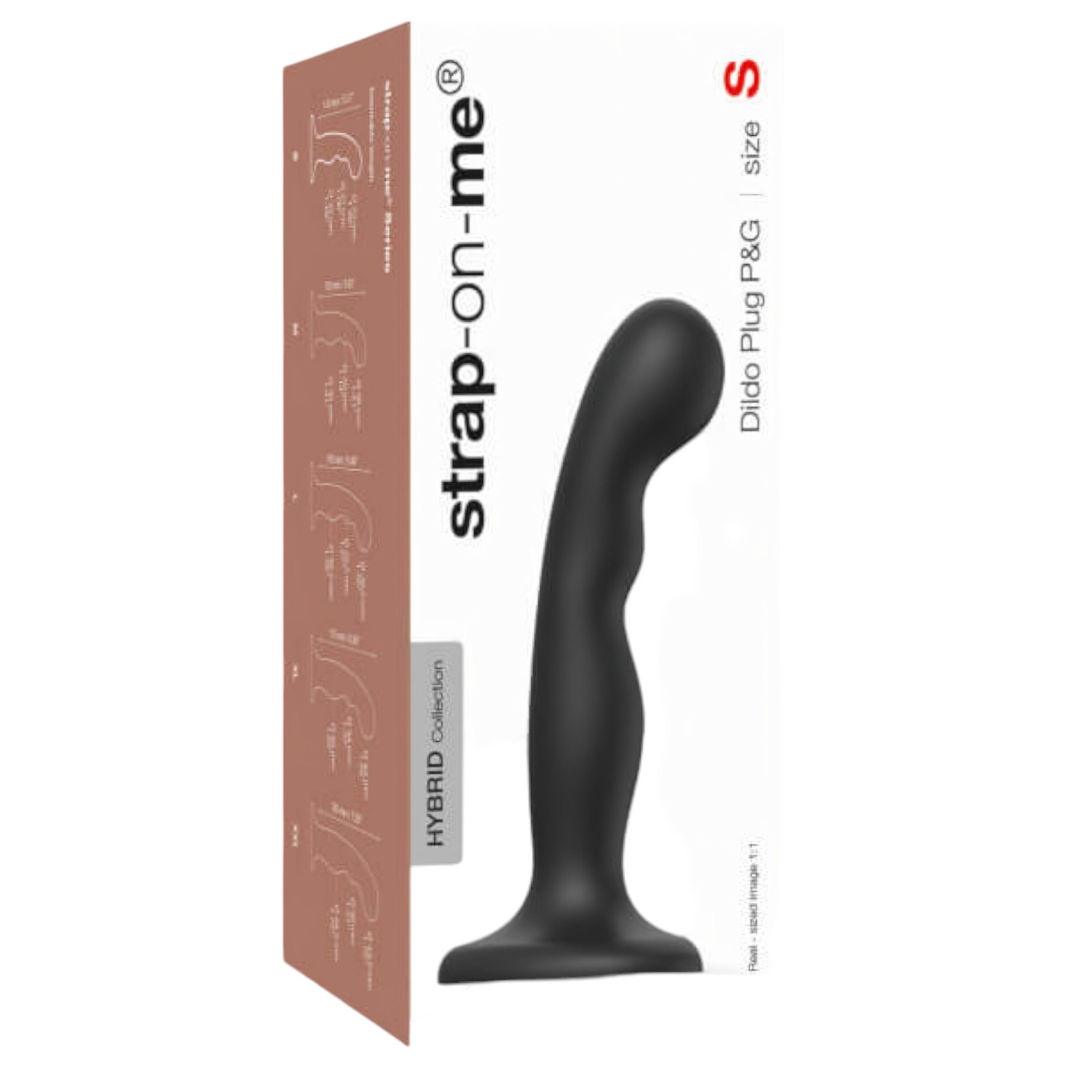 Strap-on-me P&amp;G S - zakrivené dildo s prísavkou (čierne)