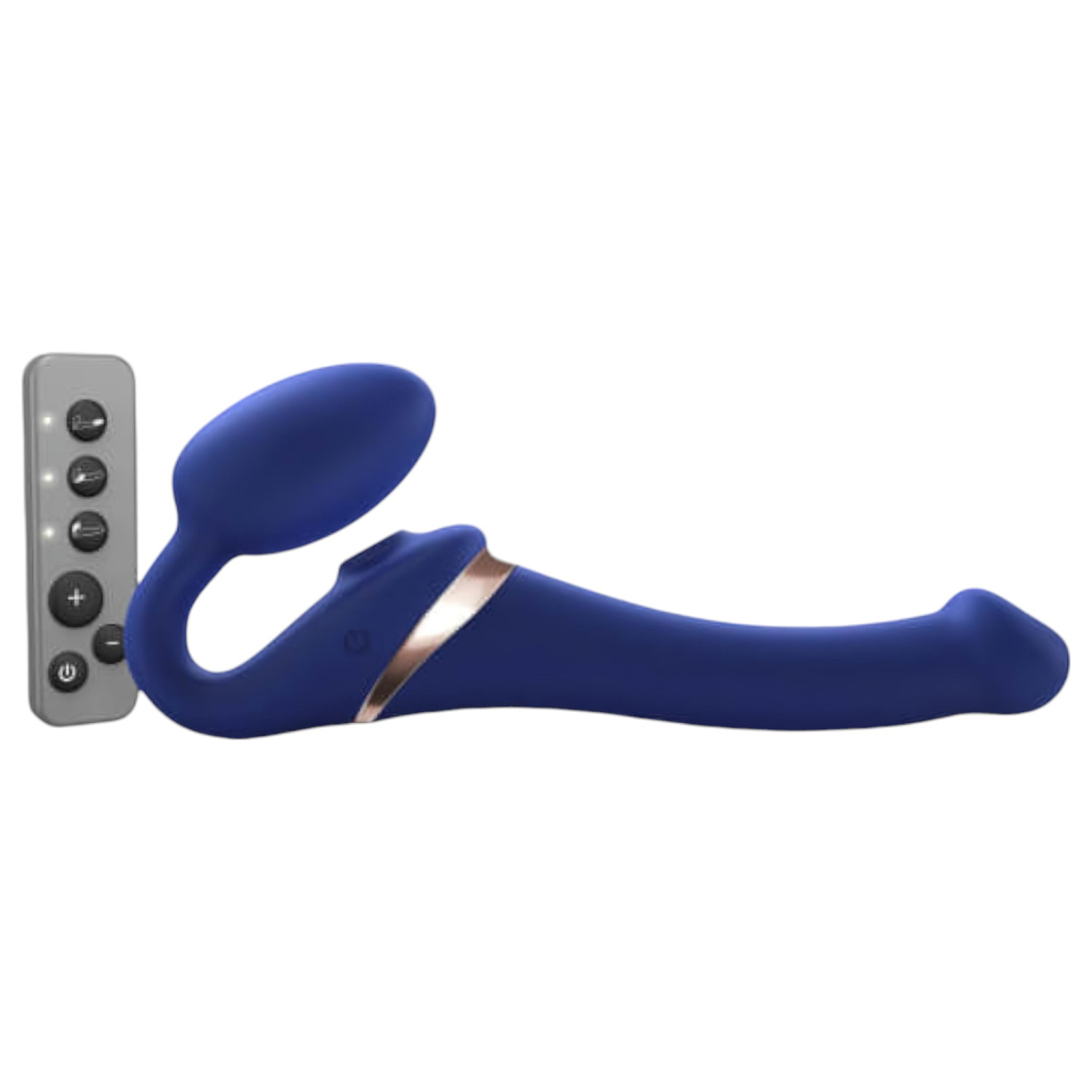 Strap-on-me S - pripevňovací vibrátor s vlnami - (modrá)