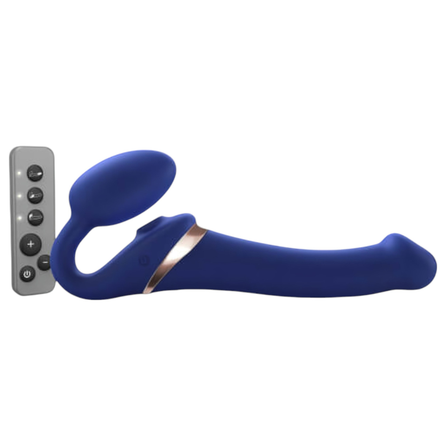 Strap-on-me M - pripínací vibrátor s tlakovými vlnami (modrý)