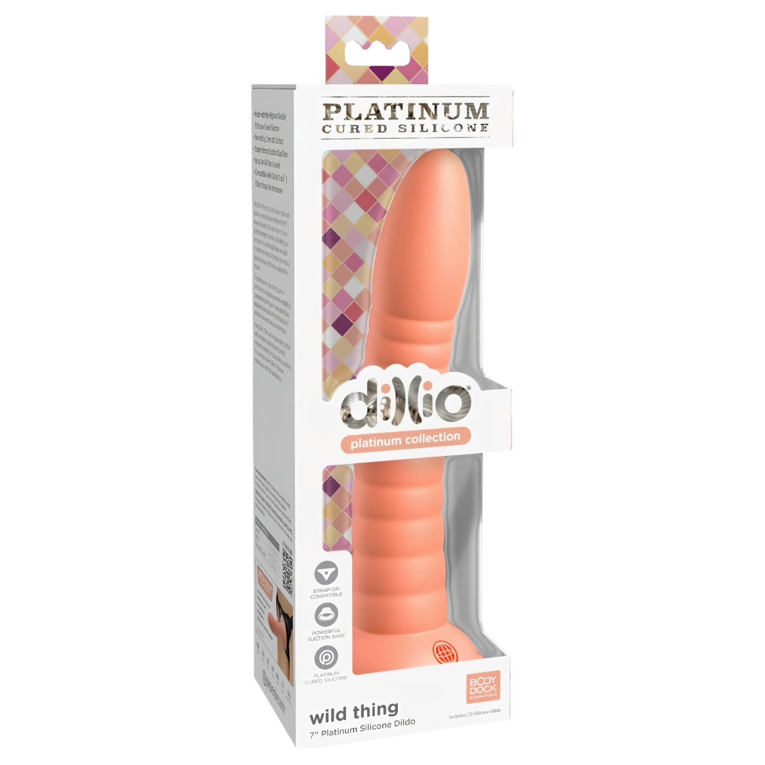 Dillio Wild Thing - vrúbkovaný dildo (19cm) - oranžový