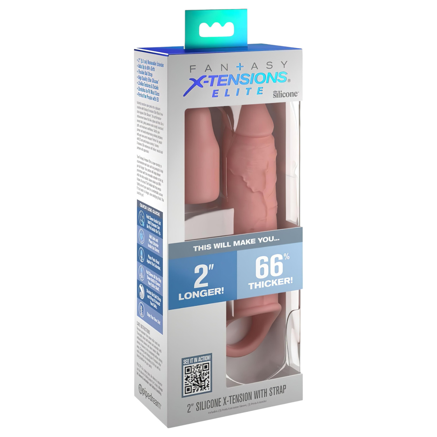 X-TENSION Elite 2 - návlek na penis s krúžkom (prírodný)