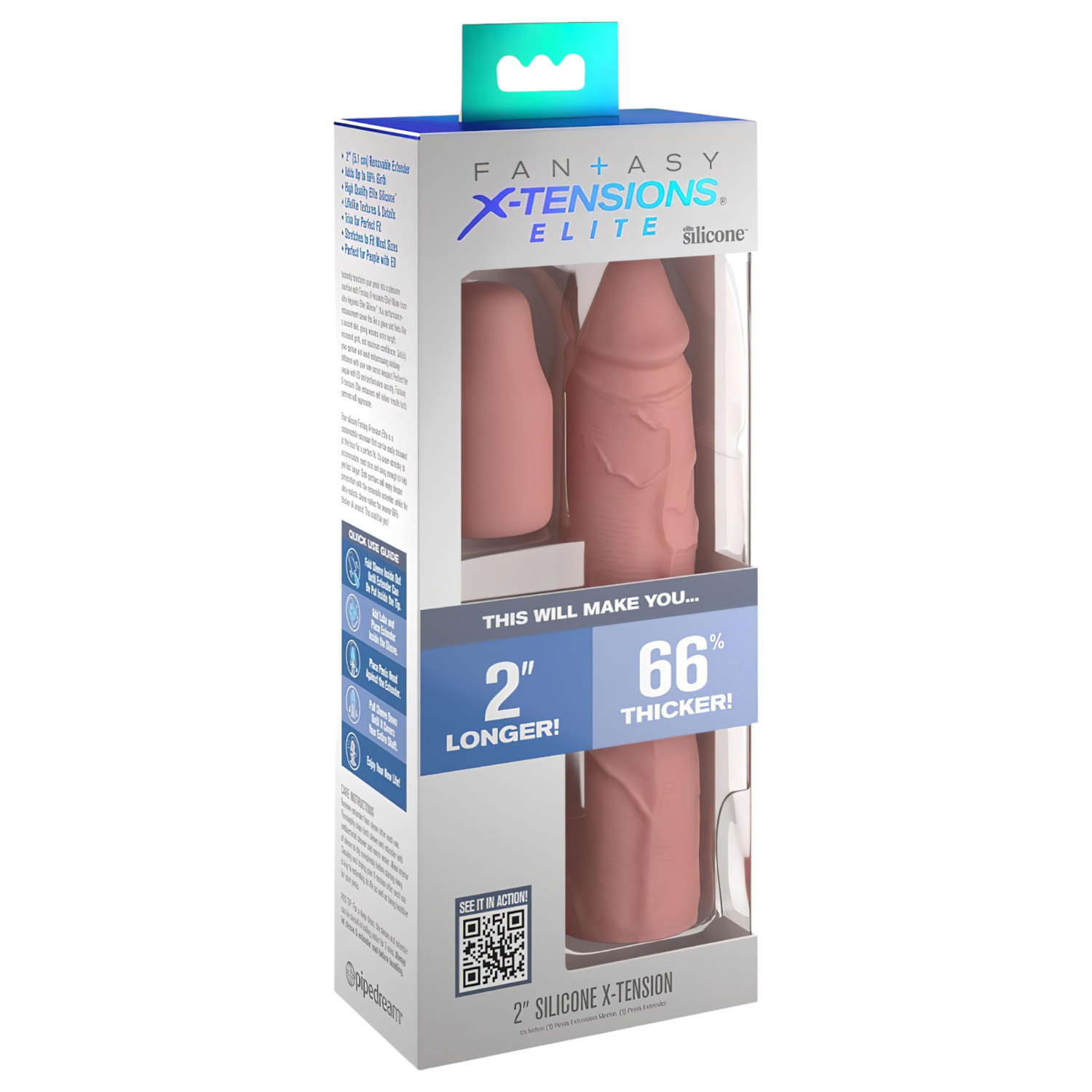 X-TENSION Elite 2 - prispôsobiteľný návlek na penis (prirodzený)