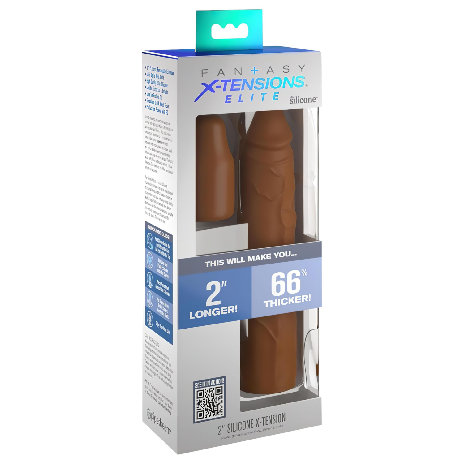 X-TENSION Elite 2 - prispôsobiteľný návlek na penis (hnedý)