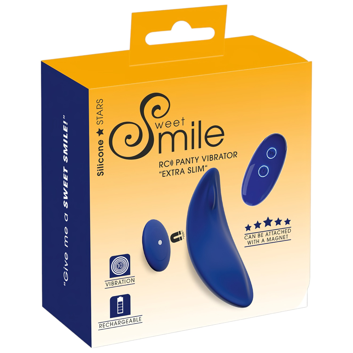 Smile - extra tenká, diaľkovo ovládaná vibračná nohavička (modrá)