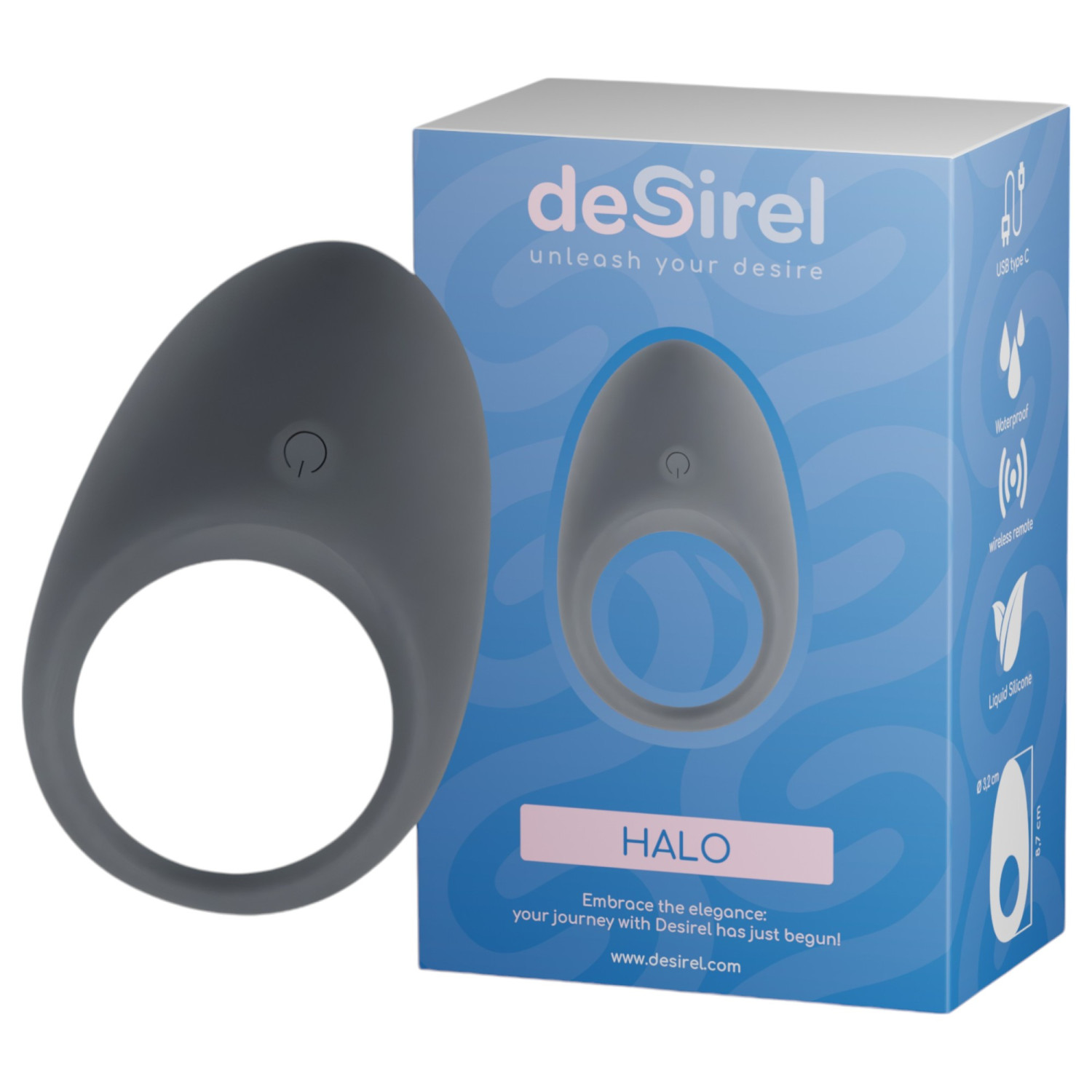 Desirel Halo - inteligentný vibračný krúžok na penis (čierny)