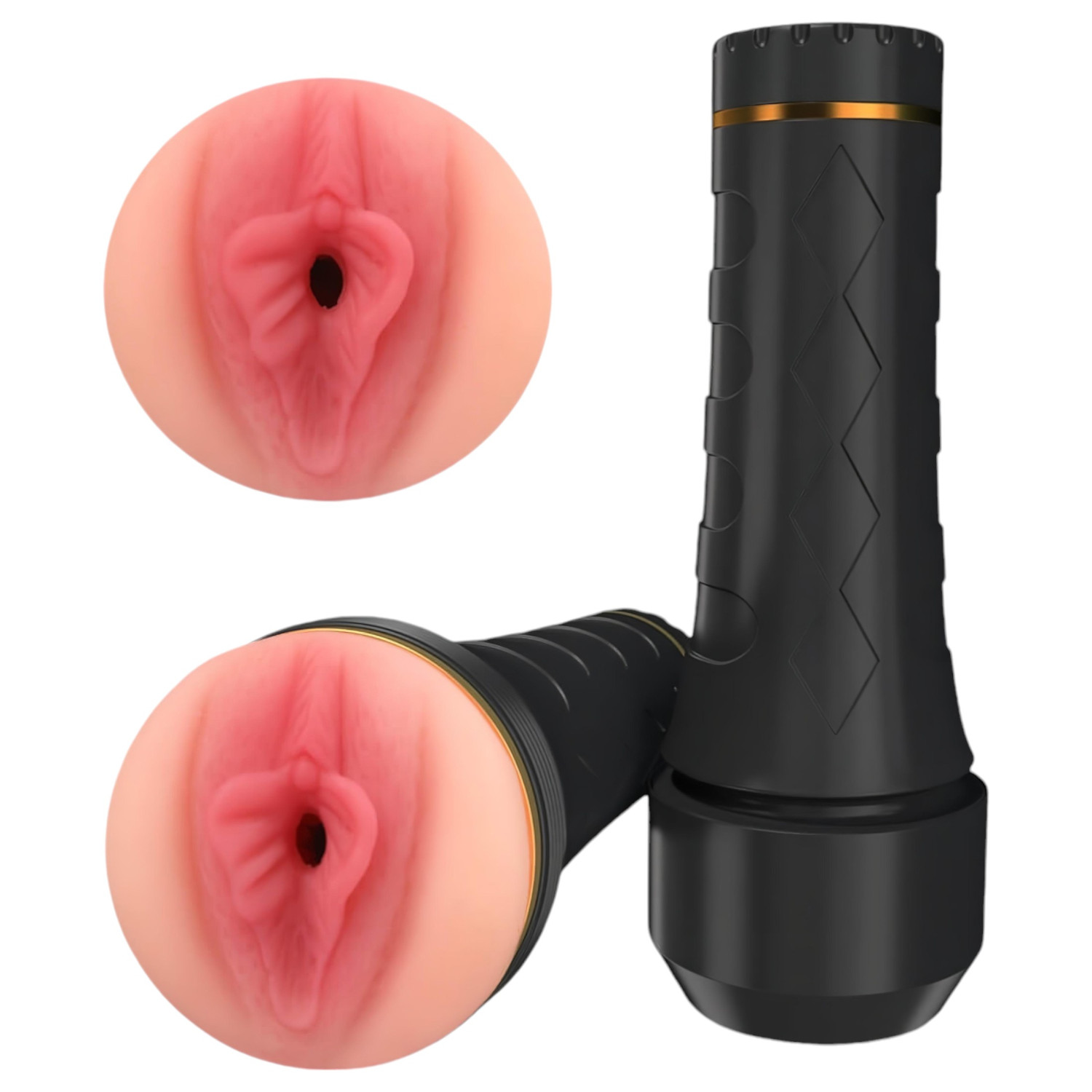Tracy&#039;s Dog Pohár - realistická umelá vagína masturbátor (čierno-prírodná)