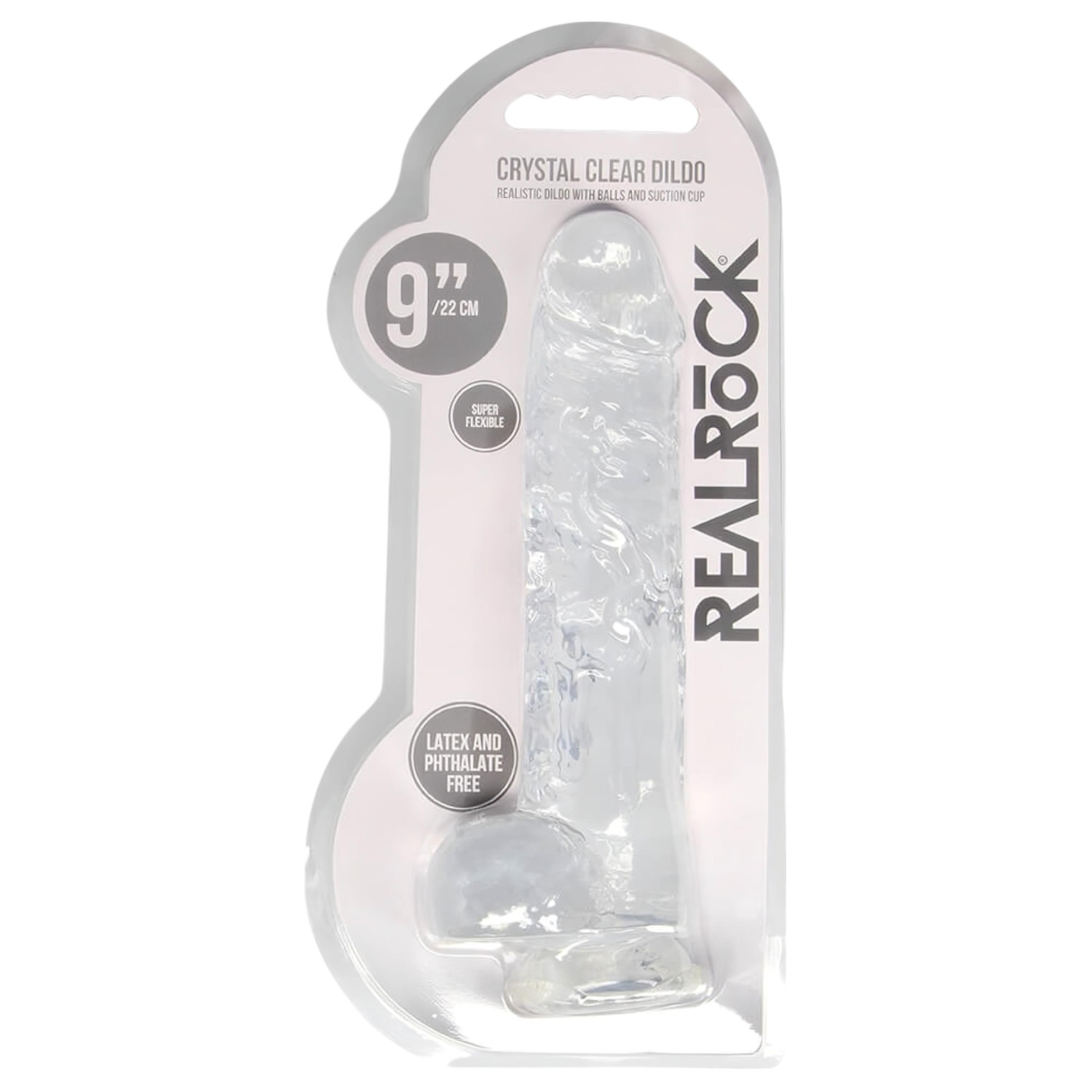 REALROCK - priehľadné realistické dildo - priehľadné (22cm)