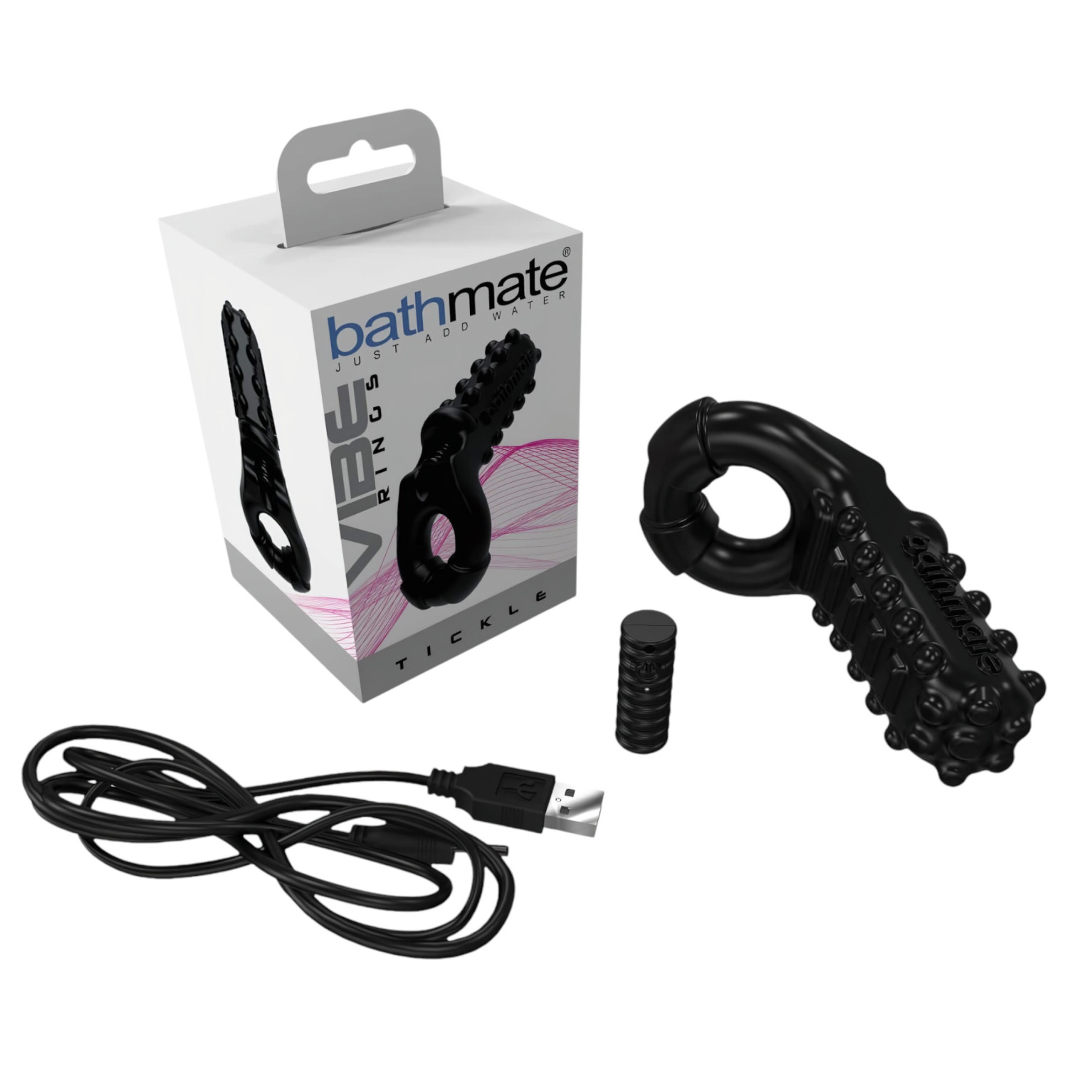 Bathmate Vibe Ring Tickle - vibračný penisový krúžok (čierny)